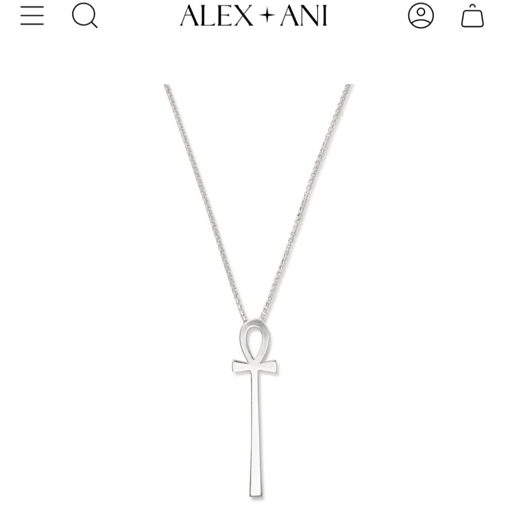 NWT Alex and Ani Sterling Silver Ankh Pendant Necklace